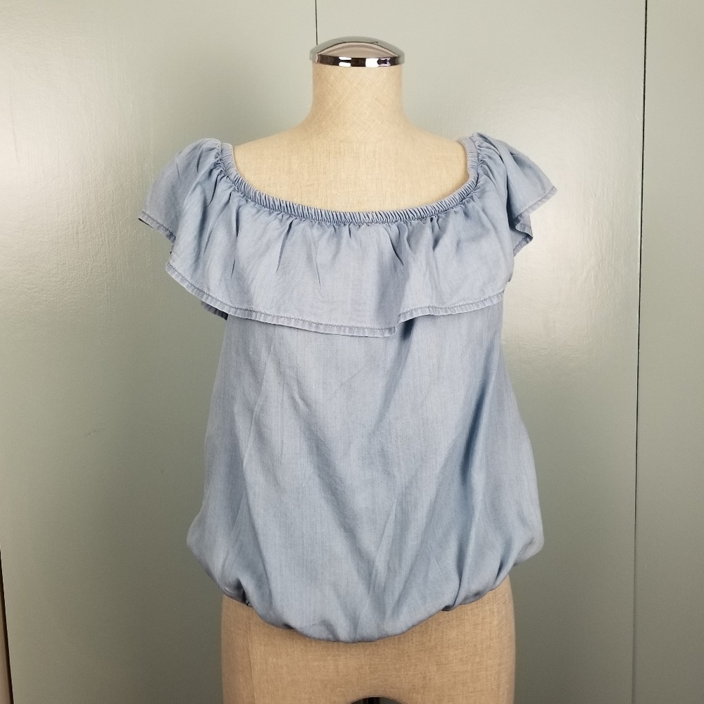 Blue peasant top in size L  *C4